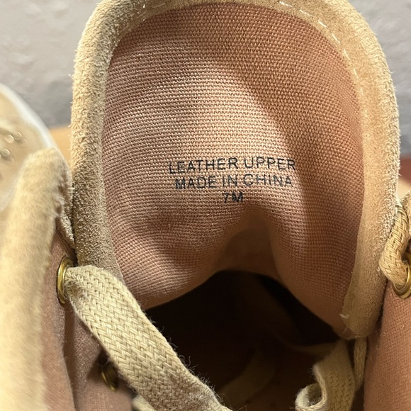 🔥 J/SLIDES GRACIE TAN BEIGE LACE-UP PLATFORM SNEAKERS WOMENS SIZE 7M - Picture 10 of 10